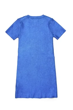 Dresses | Oval D By Diesel>DIESEL Mylar-effect ribbed knit sheath dress bright bluette