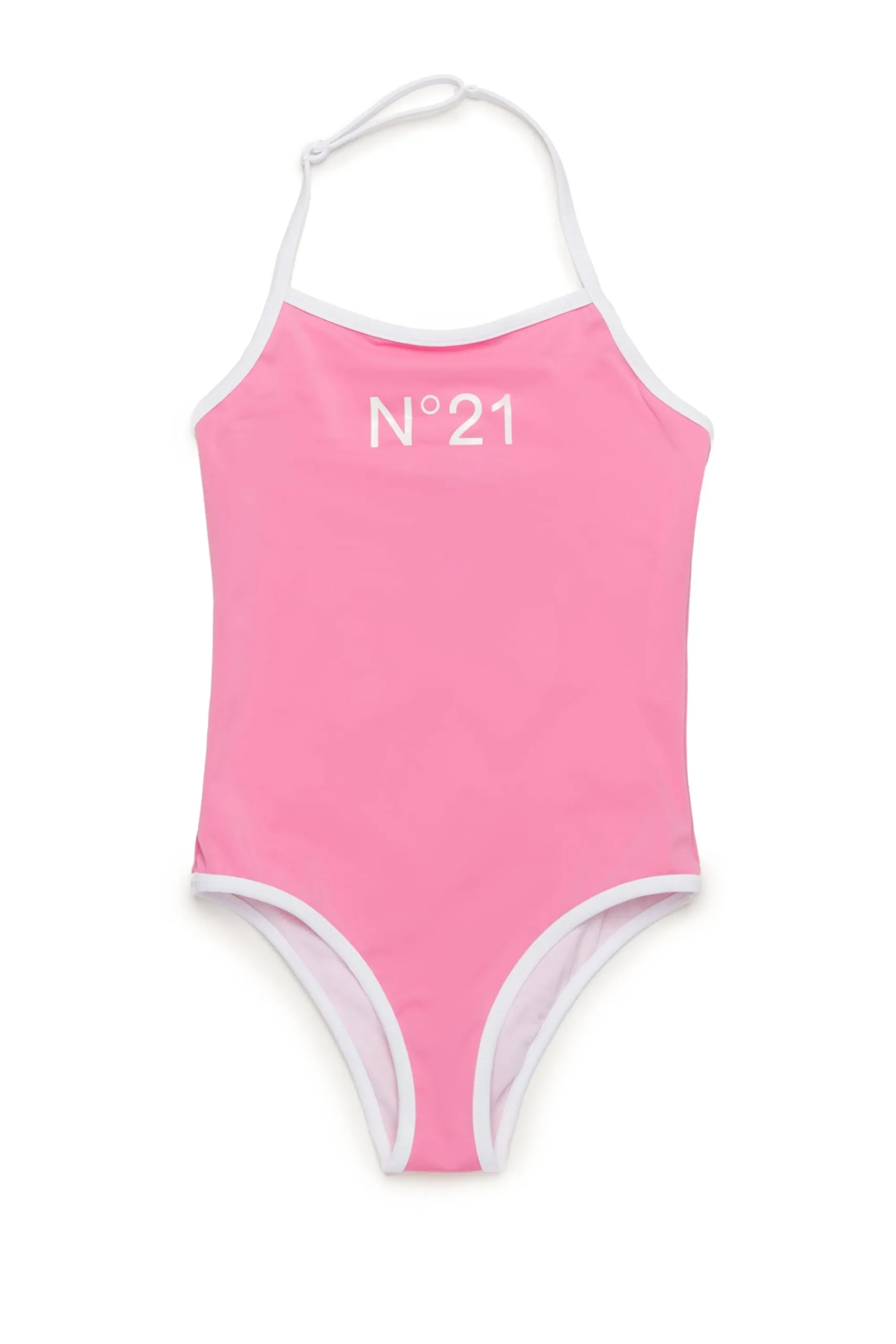 Swimwear | Logomania>N°21 One-piece branded swimsuit pink
