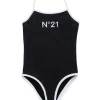 Swimwear | Logomania>N°21 One-piece branded swimsuit black