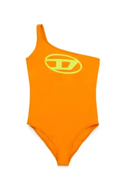 Swimwear | Oval D By Diesel>DIESEL One-piece swimsuit branded with Oval D logo bright orange