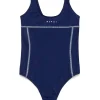 Swimwear | Swimwear>MARNI One-piece swimsuit with institutional logo blue navy