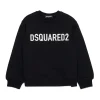 Sweatshirts | Sweatshirts>DSQUARED2 Organic cotton crew-neck sweatshirt with logo black