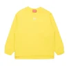 Sweatshirts>DIESEL Oval D branded crew-neck sweatshirt lemon yellow