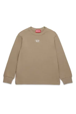 Sweatshirts>DIESEL Oval D branded crew-neck sweatshirt sand