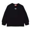 Activewear | Activewear>DIESEL Oval D branded crew-neck sweatshirt black