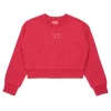 Sweatshirts | Oval D By Diesel>DIESEL Oval D branded crew-neck sweatshirt strawberry pink