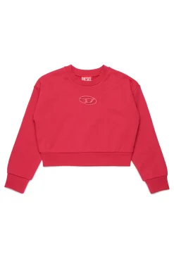 Sweatshirts | Oval D By Diesel>DIESEL Oval D branded crew-neck sweatshirt strawberry pink