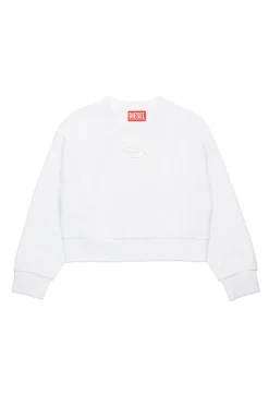 Sweatshirts | Oval D By Diesel>DIESEL Oval D branded crew-neck sweatshirt white