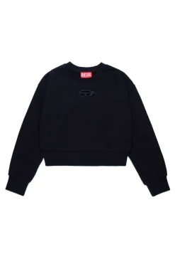 Sweatshirts>DIESEL Oval D branded crew-neck sweatshirt black