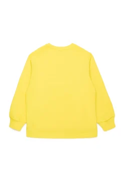Sweatshirts>DIESEL Oval D branded crew-neck sweatshirt lemon yellow