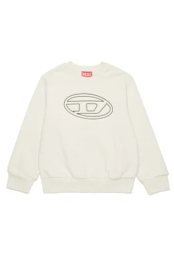 Sweatshirts>DIESEL Oval D branded crew-neck sweatshirt vaporous gray
