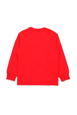 Activewear | Activewear>DIESEL Oval D branded crew-neck sweatshirt red