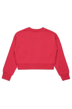 Sweatshirts | Oval D By Diesel>DIESEL Oval D branded crew-neck sweatshirt strawberry pink
