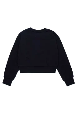 Sweatshirts>DIESEL Oval D branded crew-neck sweatshirt black