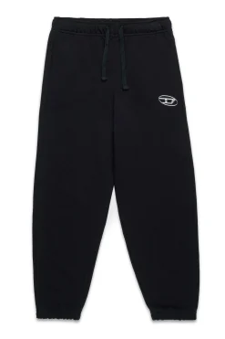 Pants>DIESEL Oval D branded fleece jogger trousers black
