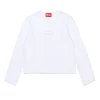 T-Shirts>DIESEL Oval D branded long-sleeved T-shirt white