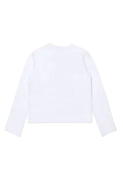T-Shirts>DIESEL Oval D branded long-sleeved T-shirt white