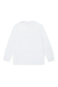T-Shirts>DIESEL Oval D branded long-sleeved T-shirt white