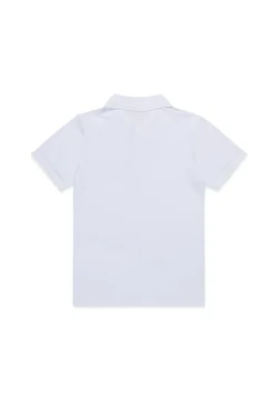 T-Shirts>DIESEL Oval D branded piqué polo shirt white