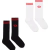 Socks | Oval D By Diesel>DIESEL Oval D branded set of two pairs of socks black
