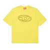 T-Shirts>DIESEL Oval D branded T-shirt lemon yellow
