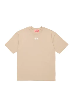 T-Shirts>DIESEL Oval D branded T-shirt sand