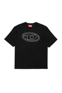 T-Shirts>DIESEL Oval D branded T-shirt black