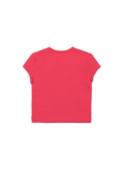 T-Shirts | Oval D By Diesel>DIESEL Oval D branded T-shirt strawberry pink