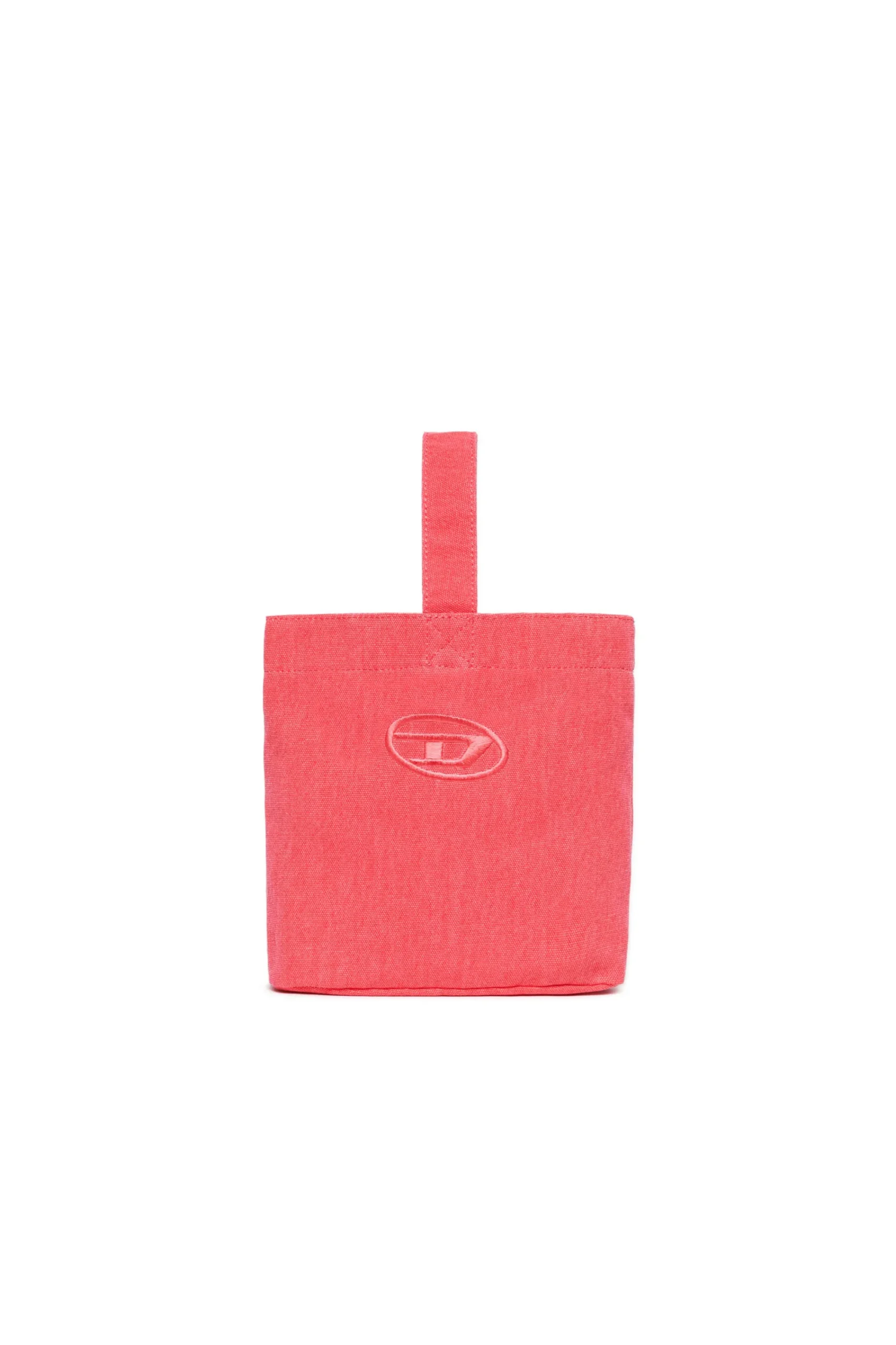 Bags And Backpacks | Oval D By Diesel>DIESEL Oval D logo canvas bucket bag strawberry pink