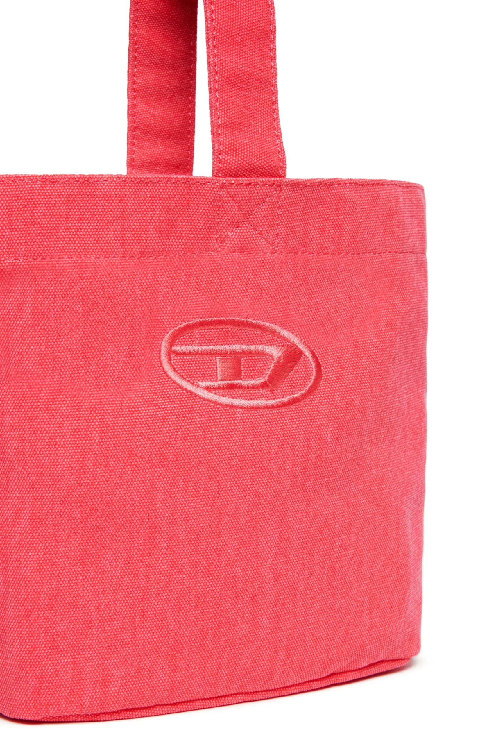 Bags And Backpacks | Oval D By Diesel>DIESEL Oval D logo canvas bucket bag strawberry pink