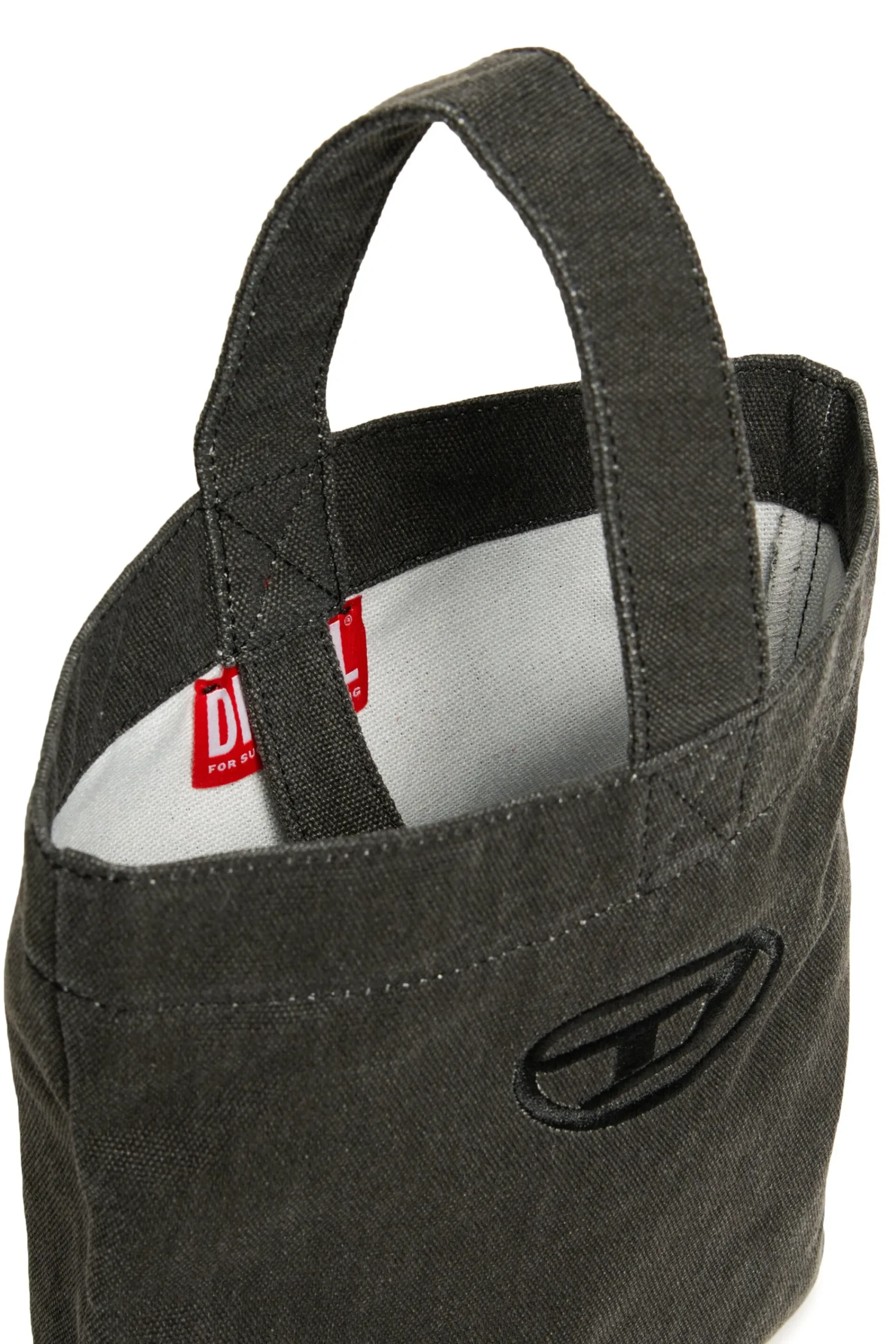 Bags And Backpacks | Oval D By Diesel>DIESEL Oval D logo canvas bucket bag black