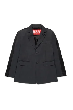Party Looks | Party Looks>DIESEL Oval D logo double-fabric blazer jacket dark grey