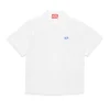 Oval D By Diesel | Oval D By Diesel>DIESEL Oval D logo poplin bowling shirt white