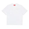 Shirts>DIESEL Oval D logo poplin bowling shirt white