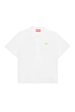 Oval D By Diesel | Oval D By Diesel>DIESEL Oval D logo poplin bowling shirt white