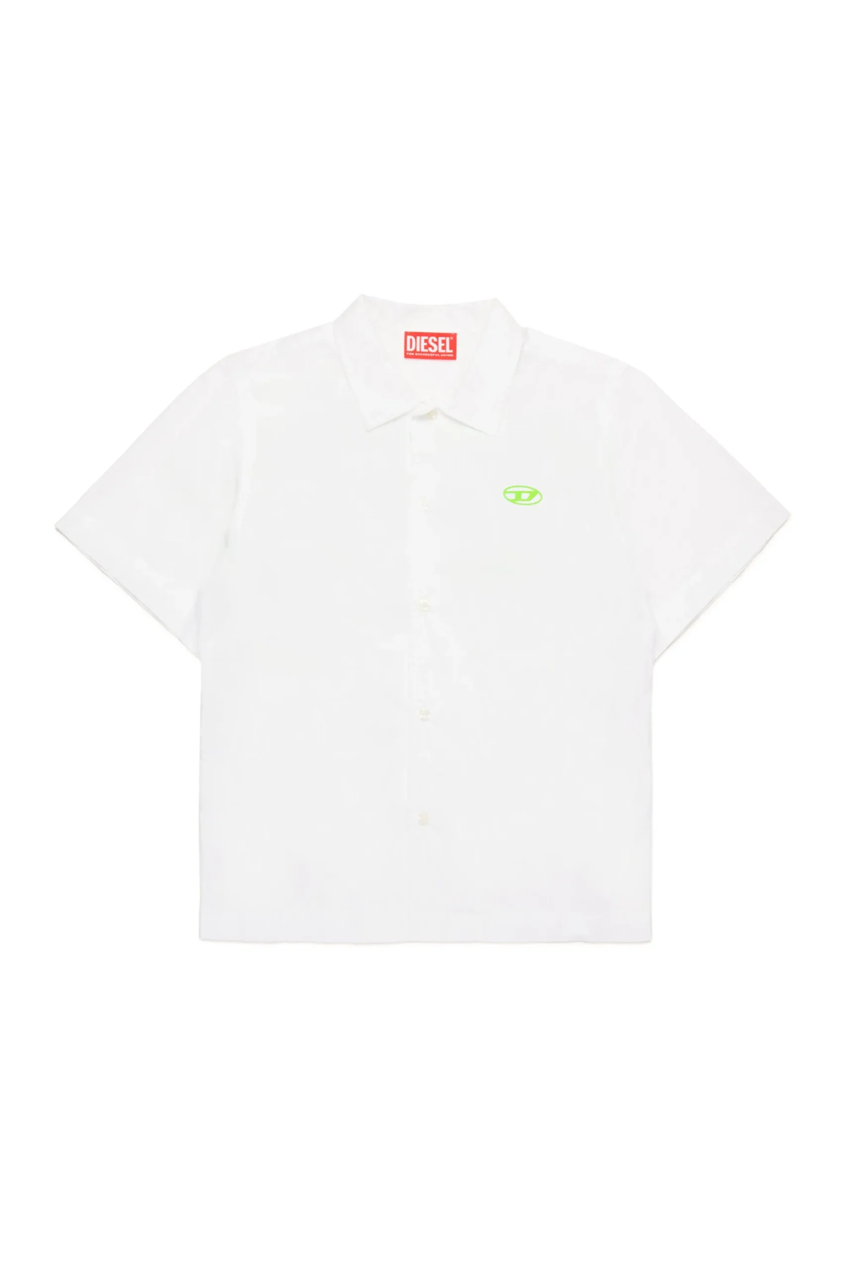Oval D By Diesel | Oval D By Diesel>DIESEL Oval D logo poplin bowling shirt white