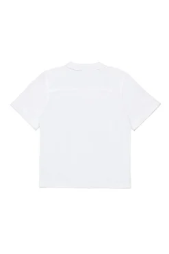 Shirts>DIESEL Oval D logo poplin bowling shirt white