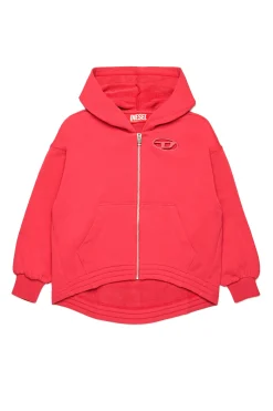 Sweatshirts | Oval D By Diesel>DIESEL Oversize sweatshirt branded Oval D logo strawberry pink