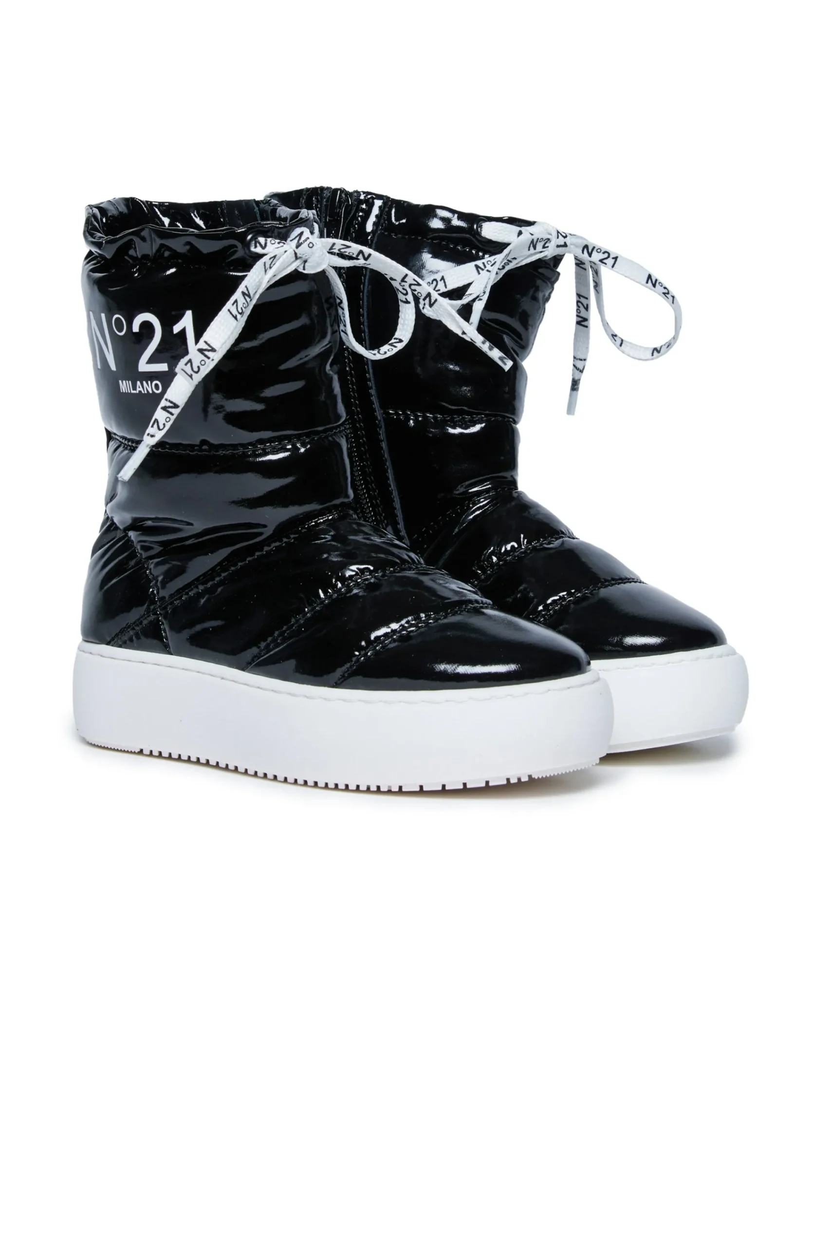 Boots And Combat Boots | Boots And Combat Boots>N°21 Padded ankle boots with logo black