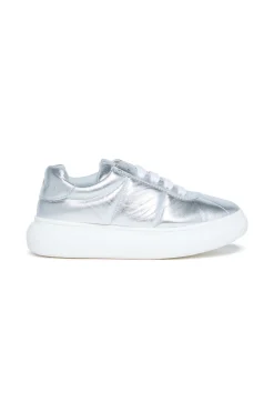 Sneakers | Sneakers>MARNI Padded leather Bigfoot low top trainers silver
