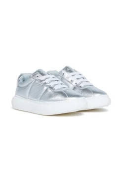 Sneakers | Sneakers>MARNI Padded leather Bigfoot low top trainers silver