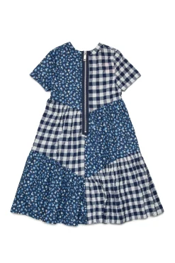 Dresses>MAX&Co. Patchwork dress with allover mix bluette