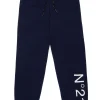 Pants | Pants>N°21 Pink fleece trousers with logo sailor blue
