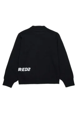 Knitwear | Knitwear>DSQUARED2 Plain wool-blend knitted pullover black