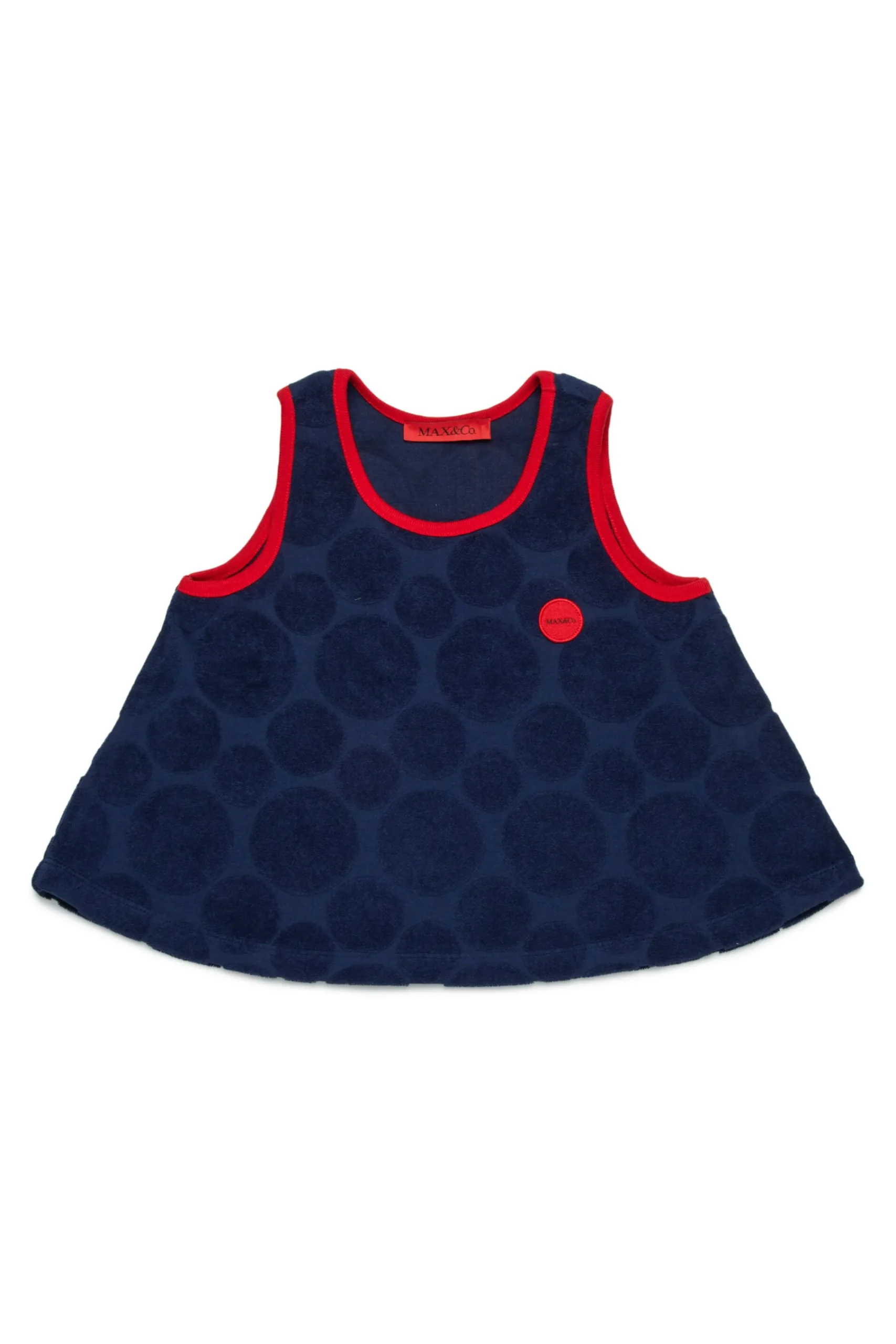 T-Shirts>MAX&Co. Polka Dots allover sleeveless terry T-shirt bluette