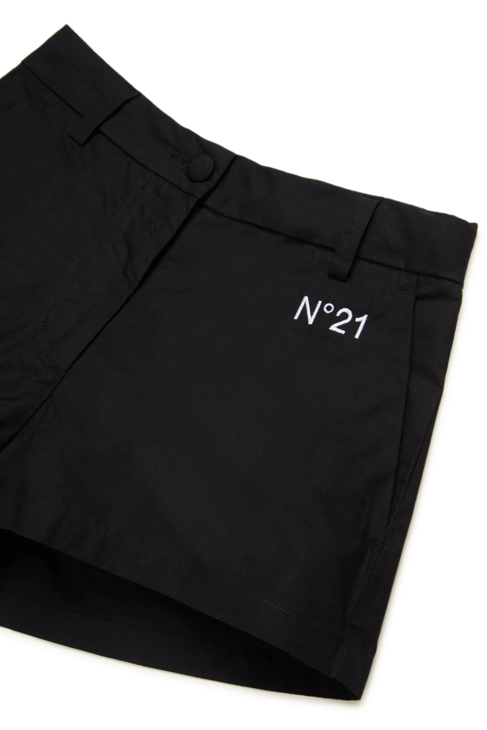 Shorts>N°21 Poplin branded shorts black