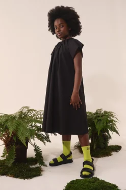 Dresses>MM6 MAISON MARGIELA Poplin dress with ruffles black