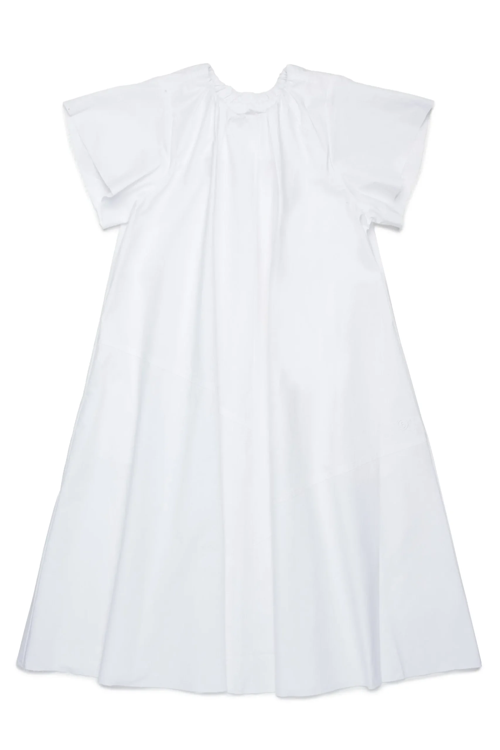 Dresses>MM6 MAISON MARGIELA Poplin dress with ruffles white