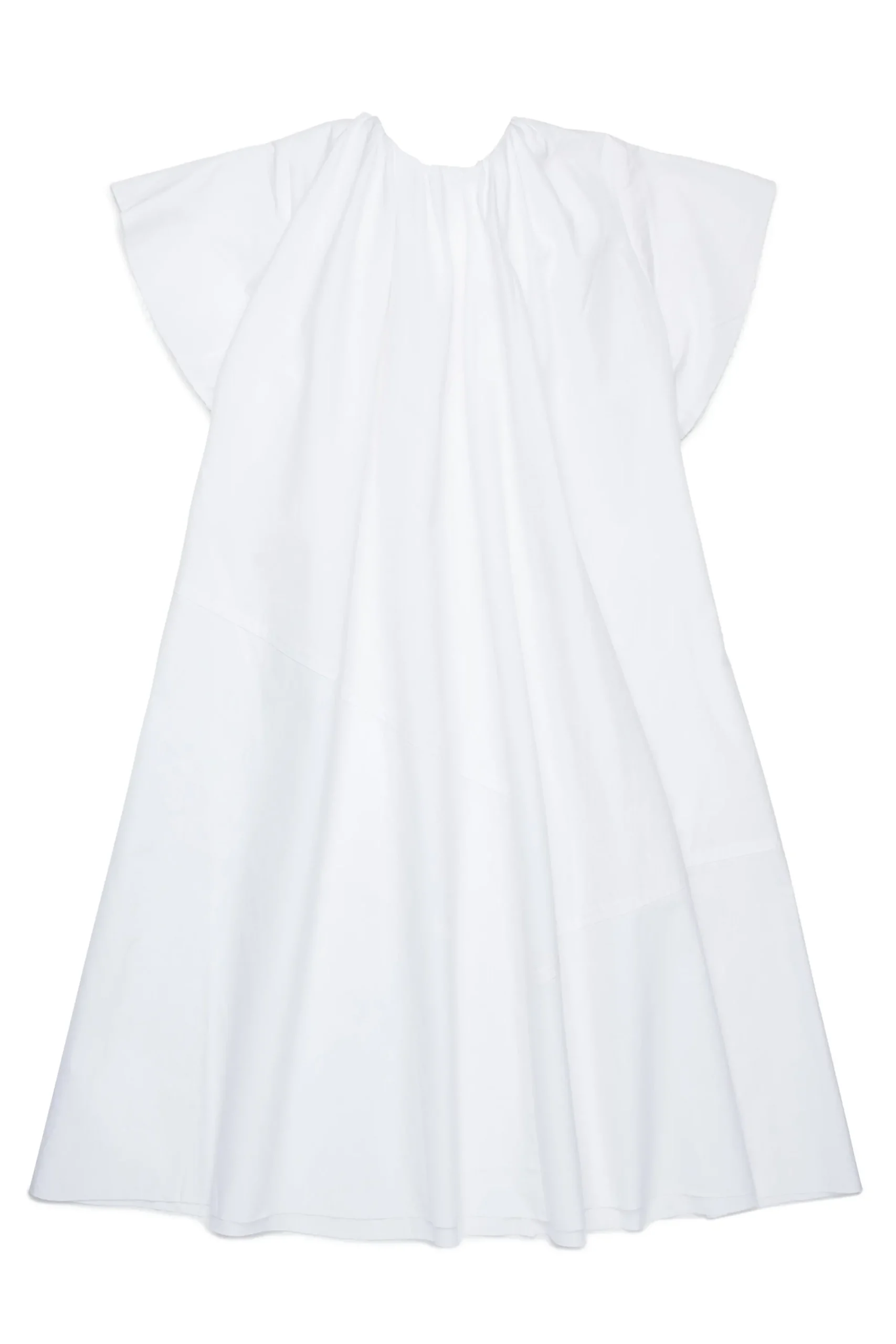 Dresses>MM6 MAISON MARGIELA Poplin dress with ruffles white