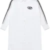 Dresses>DIESEL Poplin shirt dress with denim inserts white
